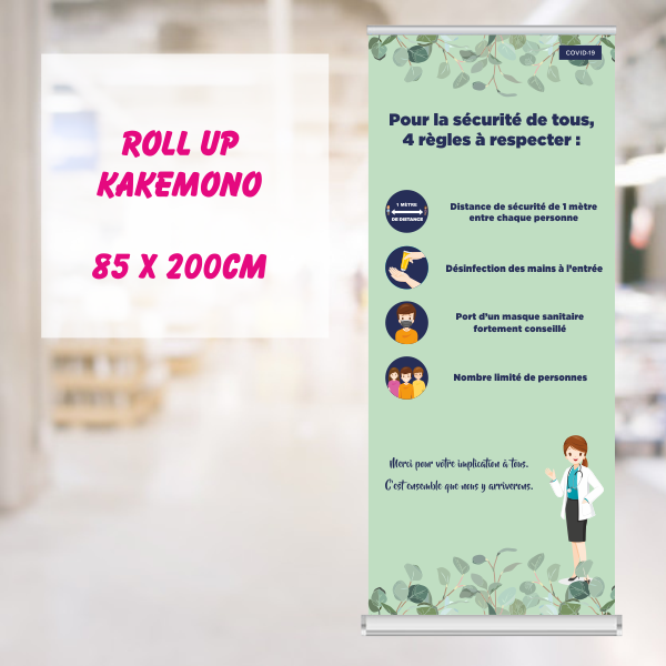 rollup sanitaire covid affichage sanitaire